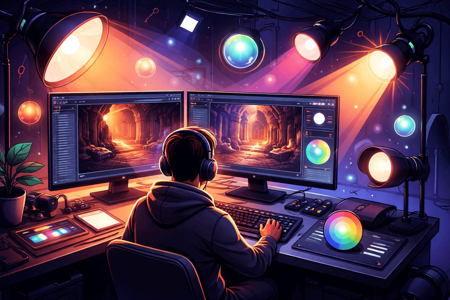 Mastering Light: Techniques for Evocative 3D Scene Illumination